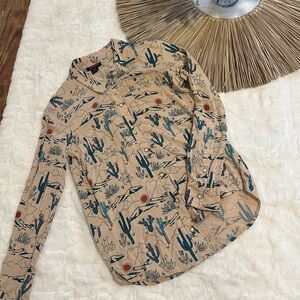 Desert-Inspired Beige Button Down Shirt